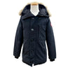 カナダグース CHATEAU PARKA FUSION ロゴワッペン ファー付き フーデッド ダブルジップアップ ダウンジャケット ネイビー S メンズ