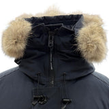 カナダグース CHATEAU PARKA FUSION ロゴワッペン ファー付き フーデッド ダブルジップアップ ダウンジャケット ネイビー S メンズ