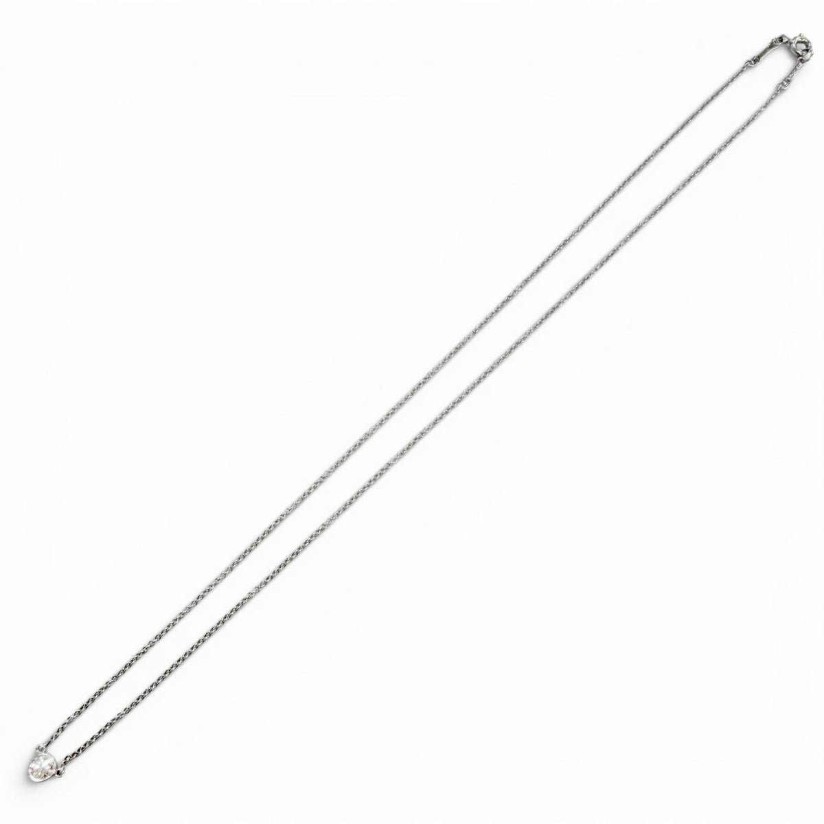 ティファニー バイザヤード 1Pダイヤ 枠直径約5.0mm 0.18ct ネックレス プラチナ レディース