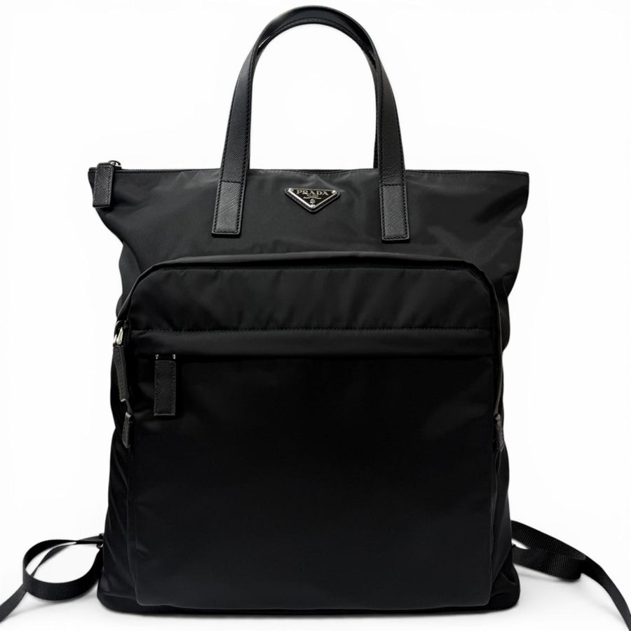 プラダ Re-Nylon 2WAY バックパック トートバッグ ブラック メンズ