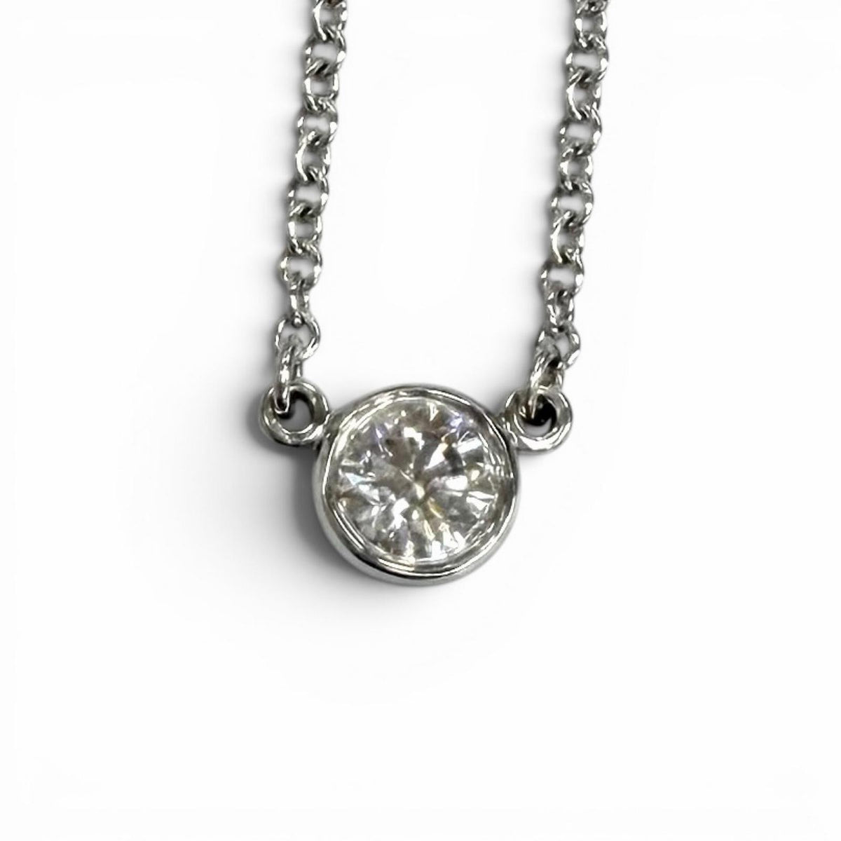 ティファニー バイザヤード 1P ダイヤ ネックレス 直径約4.5mm 約0.12ct 41cm
 ネックレス プラチナ レディース