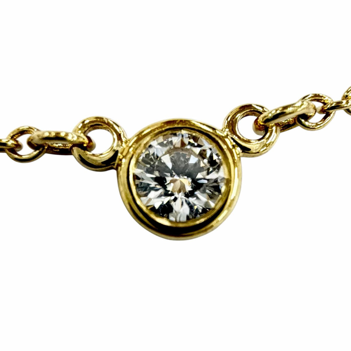 ティファニー エルサペレッティ 750(YG) ダイヤ1P 約0.03ct 直径3.4mm ネックレス イエローゴールド レディース