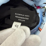 プラダ トライアングルロゴ サーフィン 総柄 ドローストリング RE-NYLON 巾着 バッグ ポーチ ブルー レディース