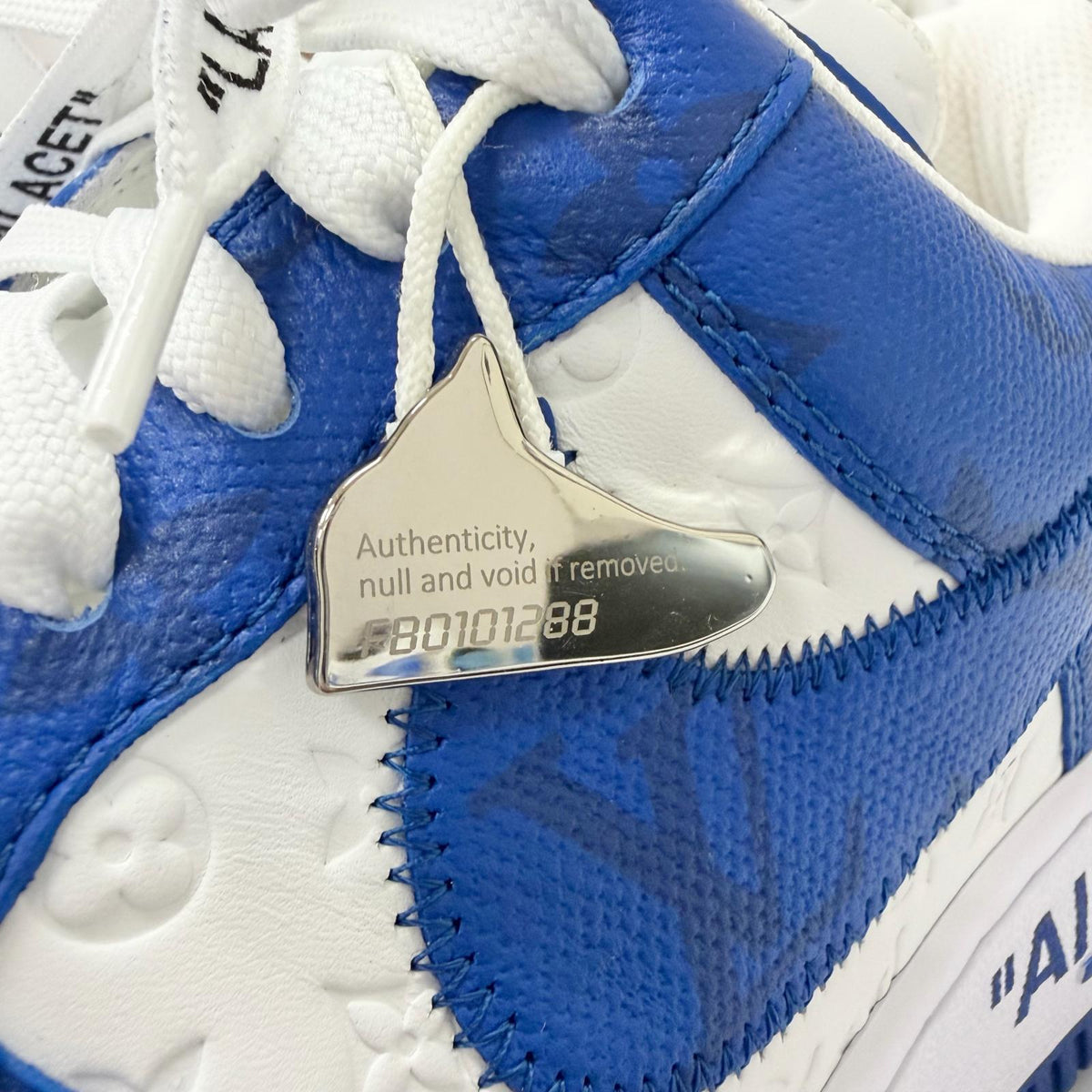 ルイヴィトン ナイキ Air Force 1 LOW ヴァージルアブロー ローカットスニーカー ブルー 6.5 メンズ