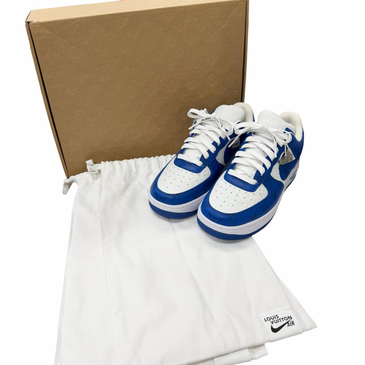 ルイヴィトン ナイキ Air Force 1 LOW ヴァージルアブロー ローカットスニーカー ブルー 6.5 メンズ