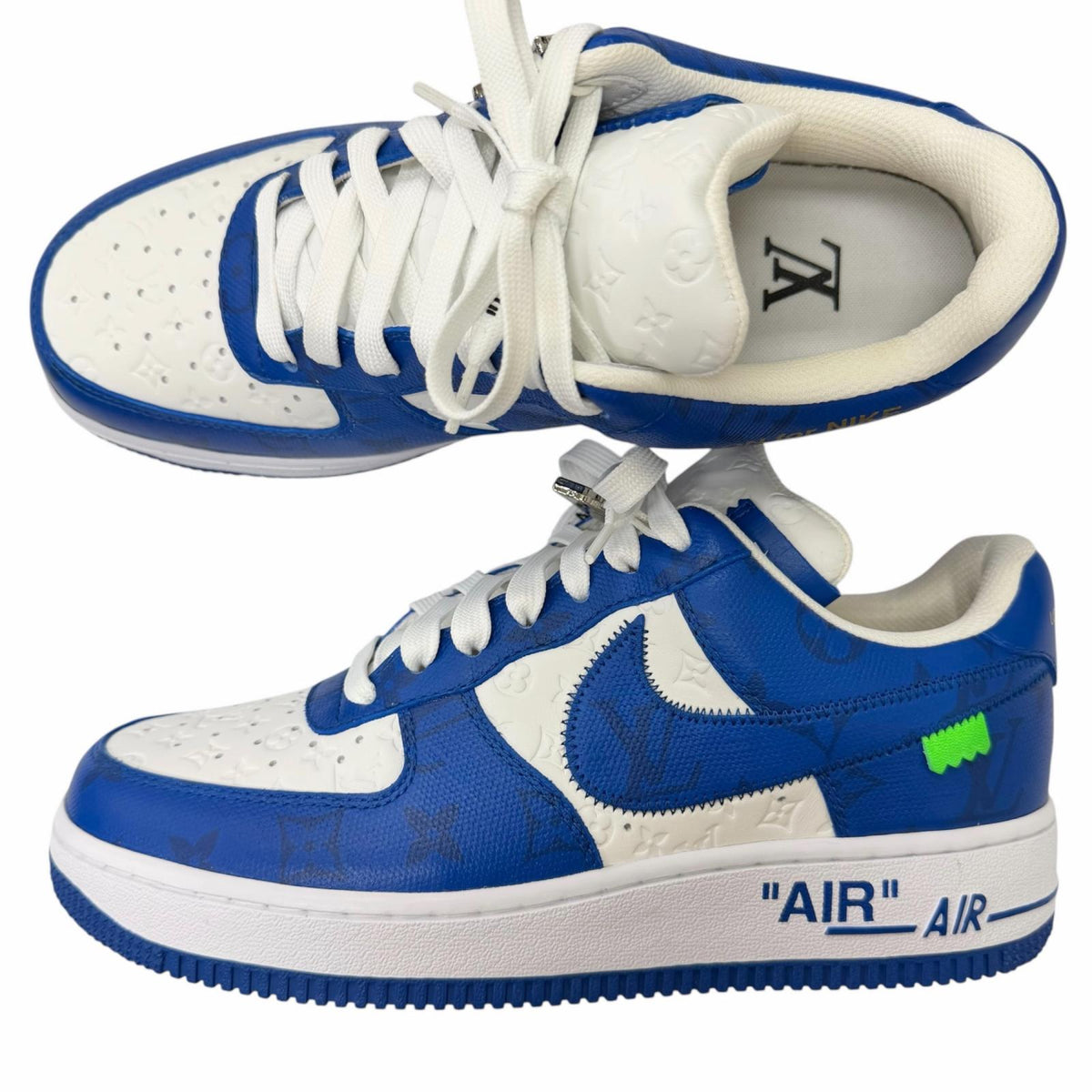 ルイヴィトン ナイキ Air Force 1 LOW ヴァージルアブロー ローカットスニーカー ブルー 6.5 メンズ