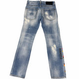 ディースクエアード Skater Jean ダメージ加工 ICONロゴ デニムパンツ インディゴブルー 42 メンズ