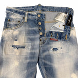ディースクエアード Skater Jean ダメージ加工 ICONロゴ デニムパンツ インディゴブルー 42 メンズ