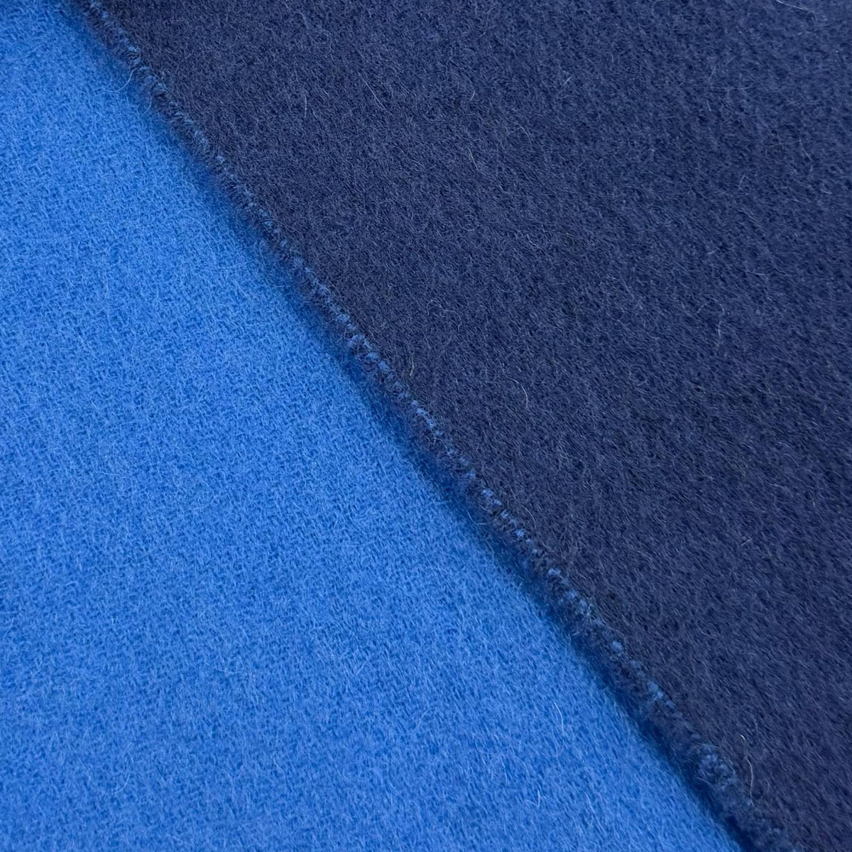 エルメス レクトヴェルソ バイカラー ロゴ刺繍 フリンジ付き リバーシブル マフラー ネイビー メンズ