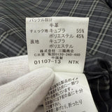 バーバリーブラックレーベル 裏チェック柄 レザージャケット ブラック M メンズ