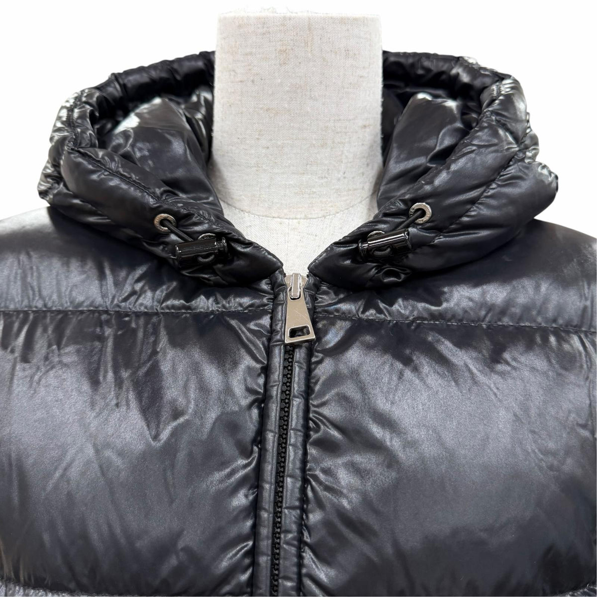 モンクレール BAYARD ロゴワッペン・フード付 ZIP UP ダウンジャケット ブラック 54847 レディース