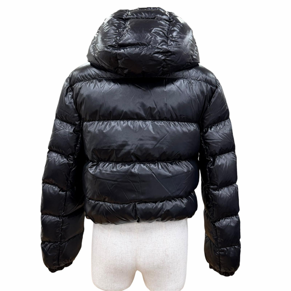 モンクレール BAYARD ロゴワッペン・フード付 ZIP UP ダウンジャケット ブラック 54847 レディース