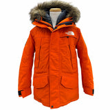 ザ・ノースフェイス Antarctica PARKA GORE-TEX ロゴ刺繍 ファー付き フーデッド ダブルジップアップ ダウンジャケット オレンジ S メンズ