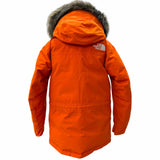 ザ・ノースフェイス Antarctica PARKA GORE-TEX ロゴ刺繍 ファー付き フーデッド ダブルジップアップ ダウンジャケット オレンジ S メンズ