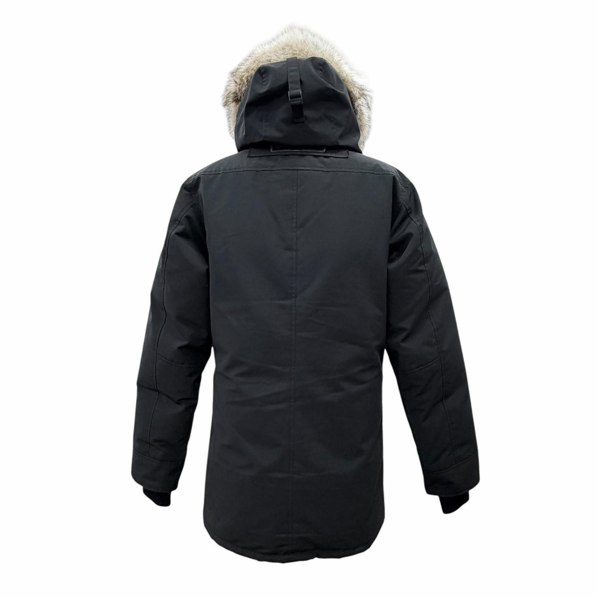 カナダグース CHATEAU PARKA シャトー パーカ ブラックレーベル ロゴワッペン ファー フード付き ダウンジャケット ブラック S メンズ