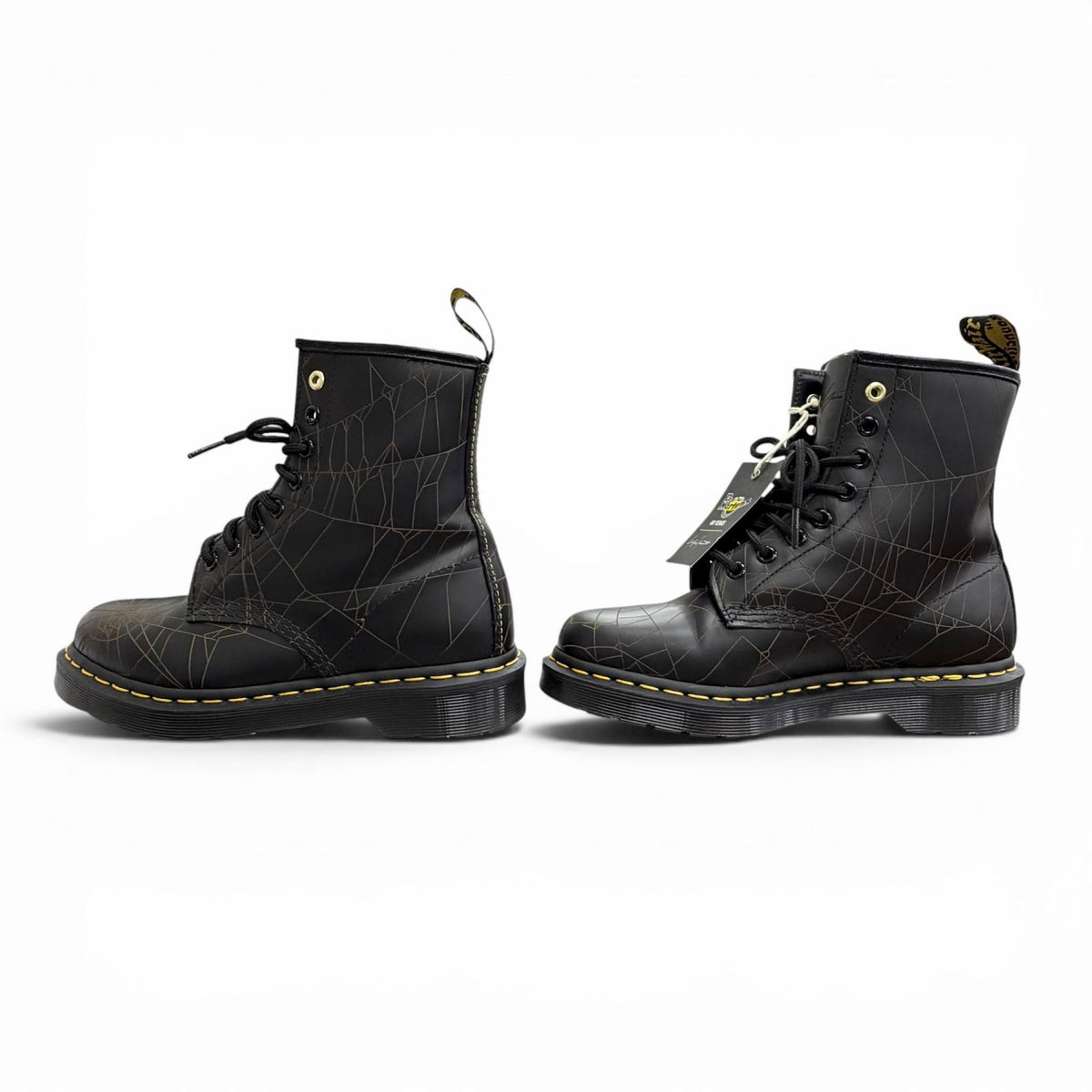 ドクターマーチン ヨウジヤマモト 1460 YY WEB 8 HOLE BOOTS スパイダーウェブ 蜘蛛の巣柄 レザー ショートブーツ ブラック UK5 メンズ