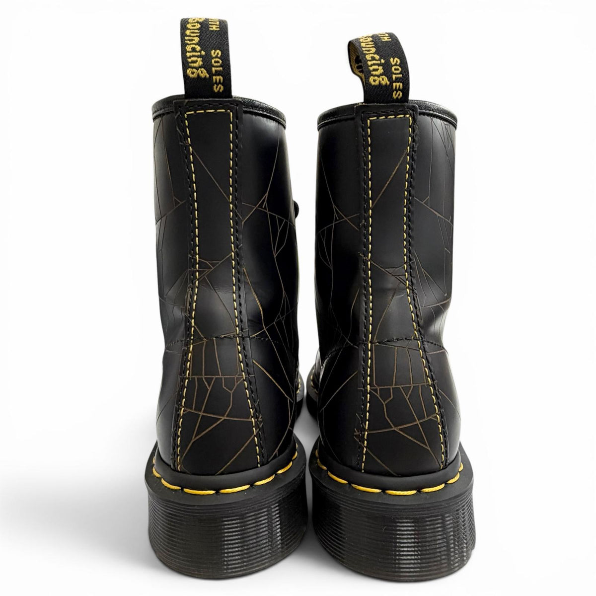 ドクターマーチン ヨウジヤマモト 1460 YY WEB 8 HOLE BOOTS スパイダーウェブ 蜘蛛の巣柄 レザー ショートブーツ ブラック UK5 メンズ