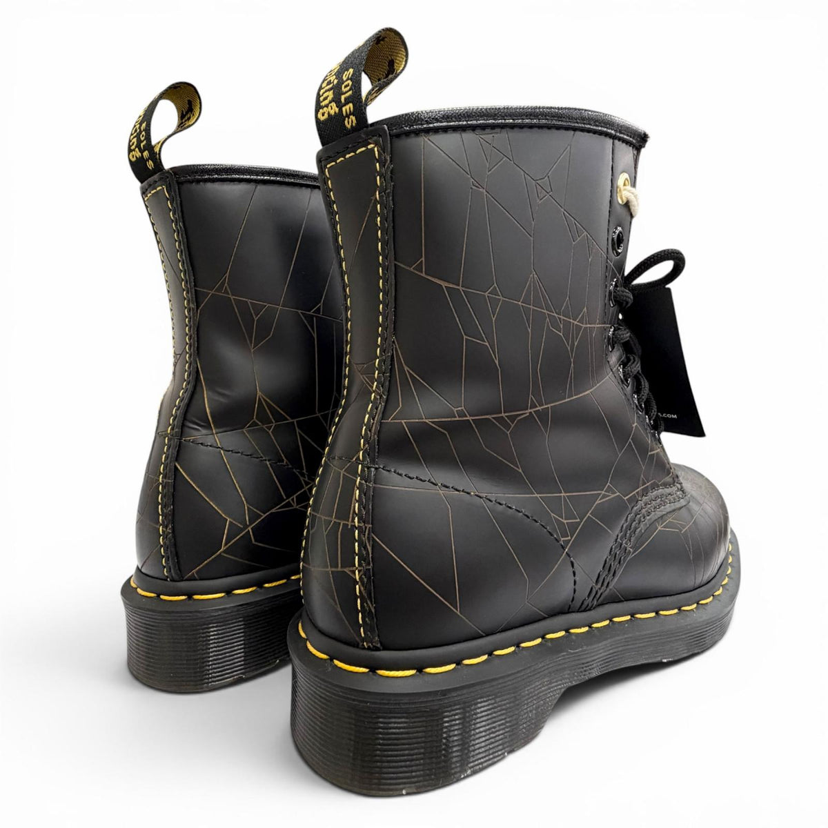 ドクターマーチン ヨウジヤマモト 1460 YY WEB 8 HOLE BOOTS スパイダーウェブ 蜘蛛の巣柄 レザー ショートブーツ ブラック UK5 メンズ