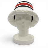 プラダ NYLON PADDED HAT ロゴデザイン バケットハット パデット ハット ホワイト M レディース