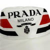 プラダ NYLON PADDED HAT ロゴデザイン バケットハット パデット ハット ホワイト M レディース