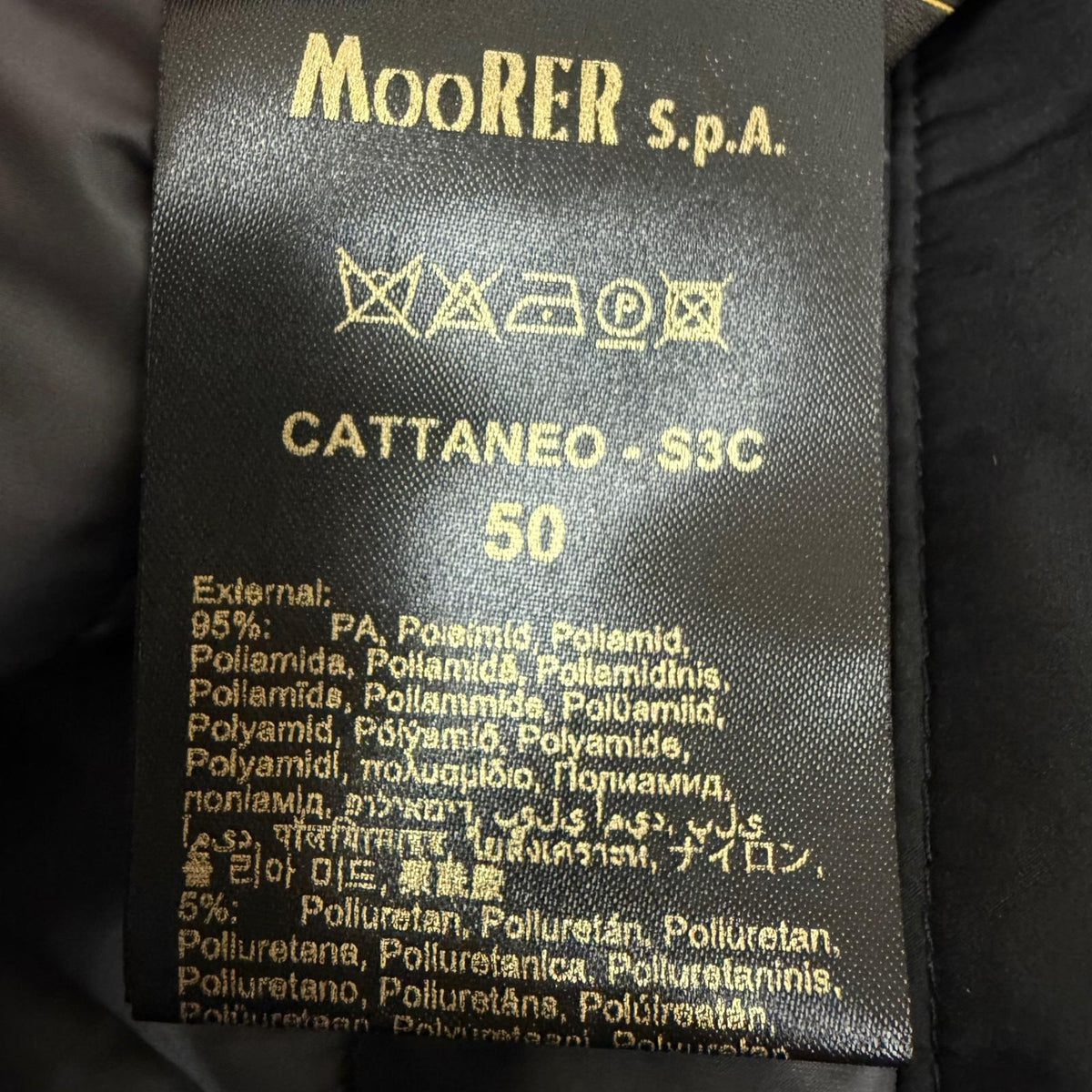ムーレー CATTANEO 異素材切り替え ダウンジャケット ブラック 50 メンズ