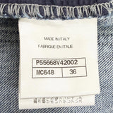 シャネル ペイント加工 ココマーク 裾ジップ スキニー デニムパンツ インディゴブルー 36 レディース
