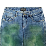シャネル ペイント加工 ココマーク 裾ジップ スキニー デニムパンツ インディゴブルー 36 レディース