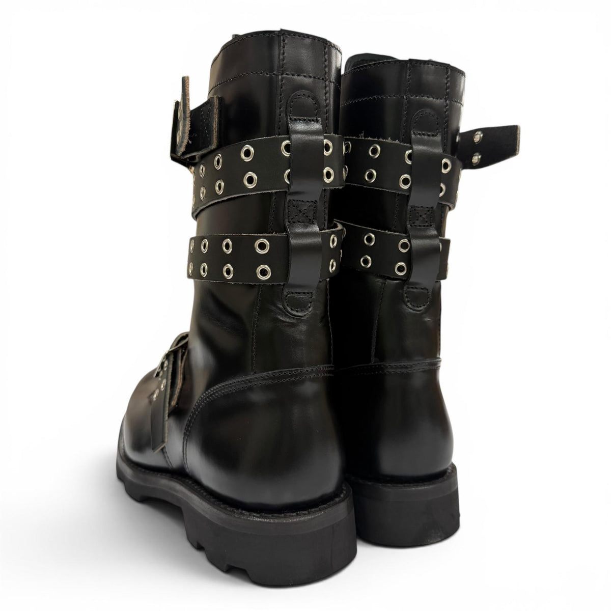 オリミ STRAPPED BIKER BOOTS ベルトデザイン Vibramソール バイカー ブーツ ブラック 42 メンズ