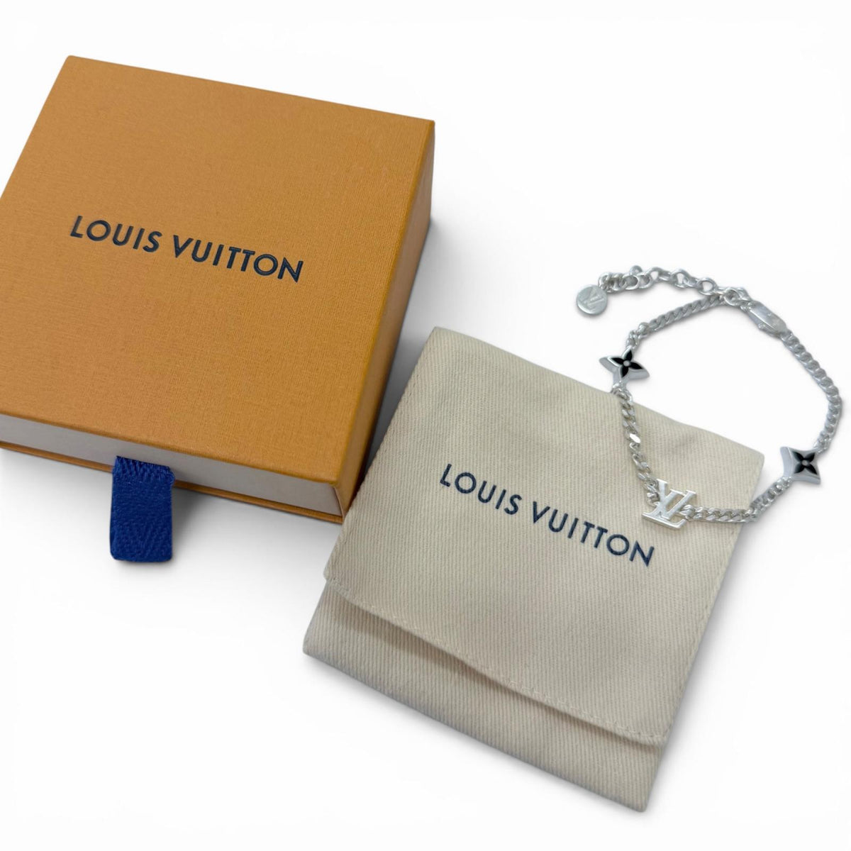 ルイヴィトン ブレスレット LV スパイク モノグラムフラワー ブレスレット シルバー メンズ