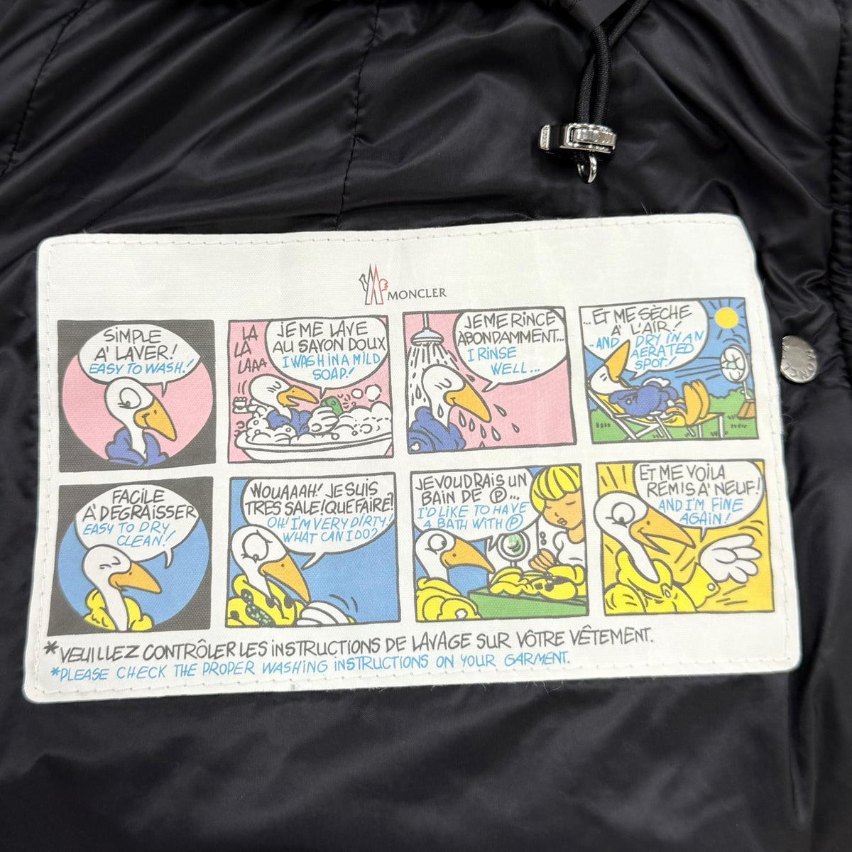 モンクレール HERMINE エルミンヌ ロゴワッペン・フード付 ZIP UP ダウンコート ブラック 54847 レディース