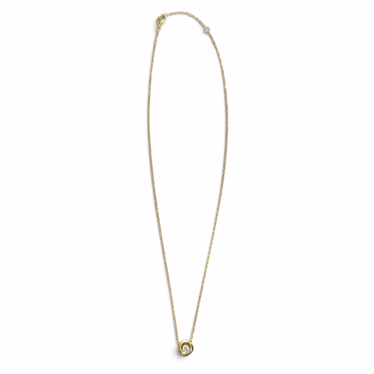 カルティエ トリニティ ドゥ カルティエ ダイヤモンド 0.18ct 750(YG×PG×WG) ネックレス イエローゴールド レディース
