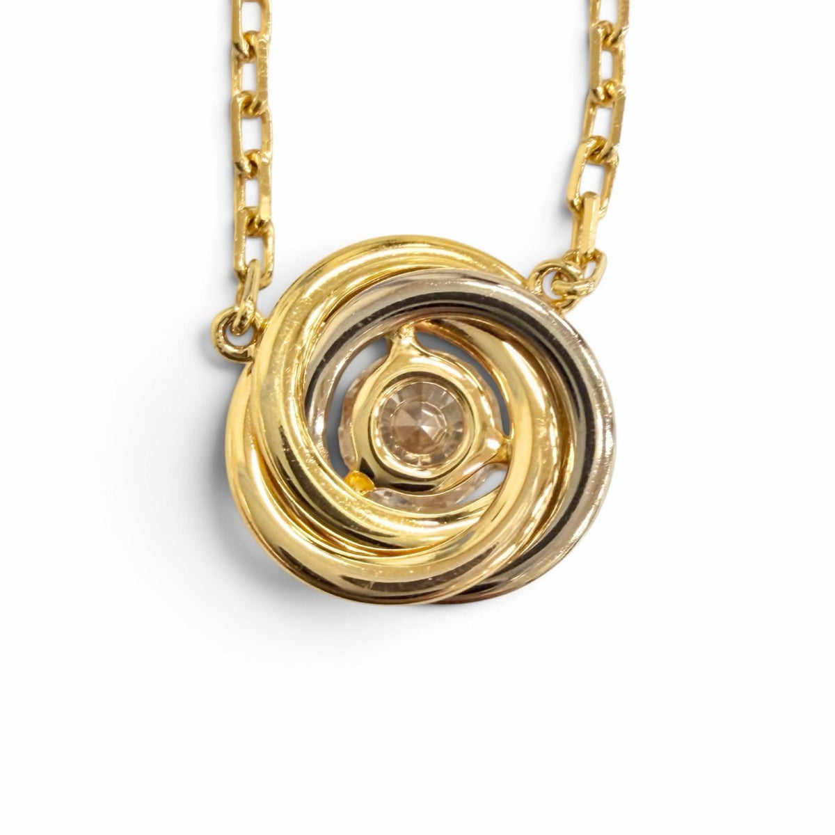 カルティエ トリニティ ドゥ カルティエ ダイヤモンド 0.18ct 750(YG×PG×WG) ネックレス イエローゴールド レディース