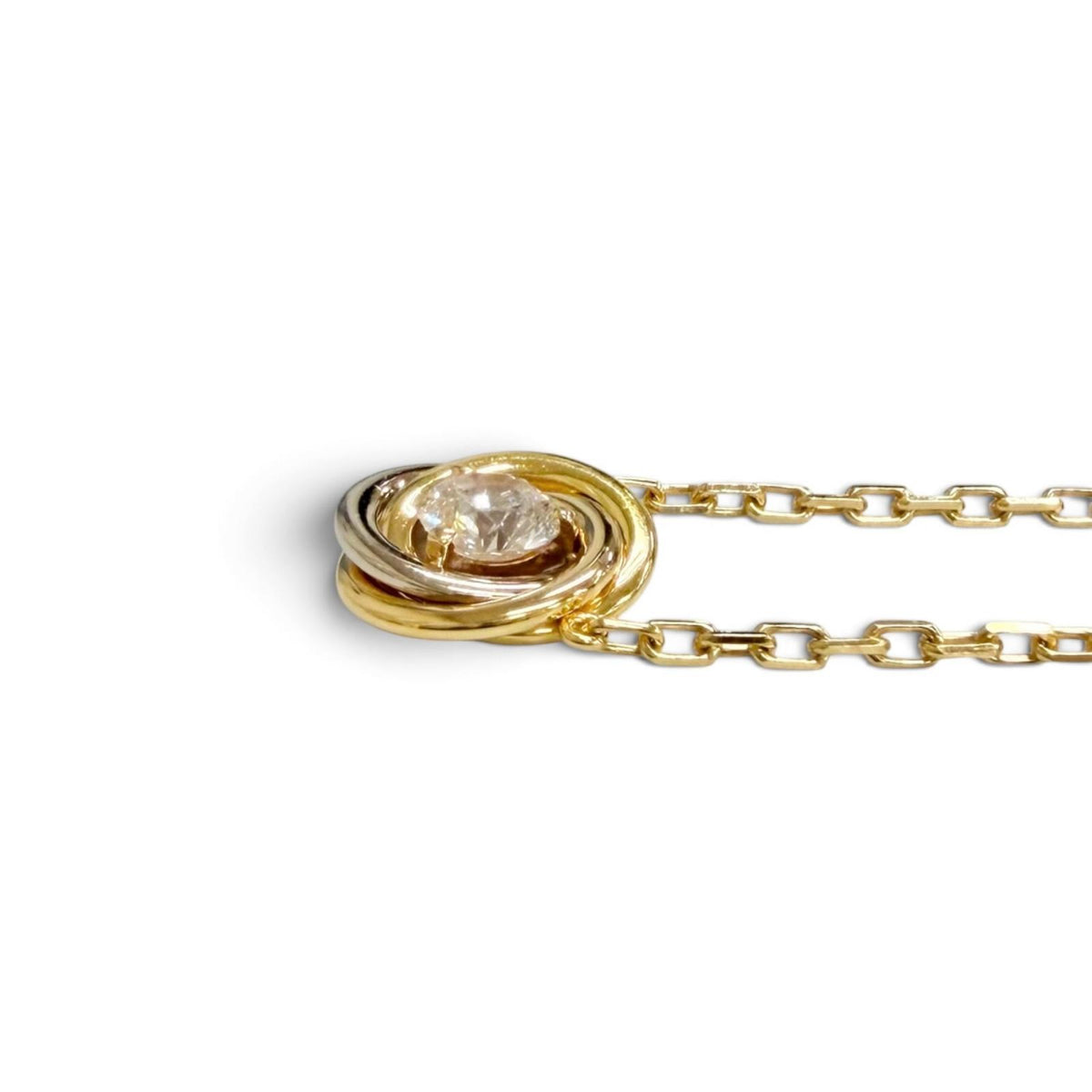 カルティエ トリニティ ドゥ カルティエ ダイヤモンド 0.18ct 750(YG×PG×WG) ネックレス イエローゴールド レディース