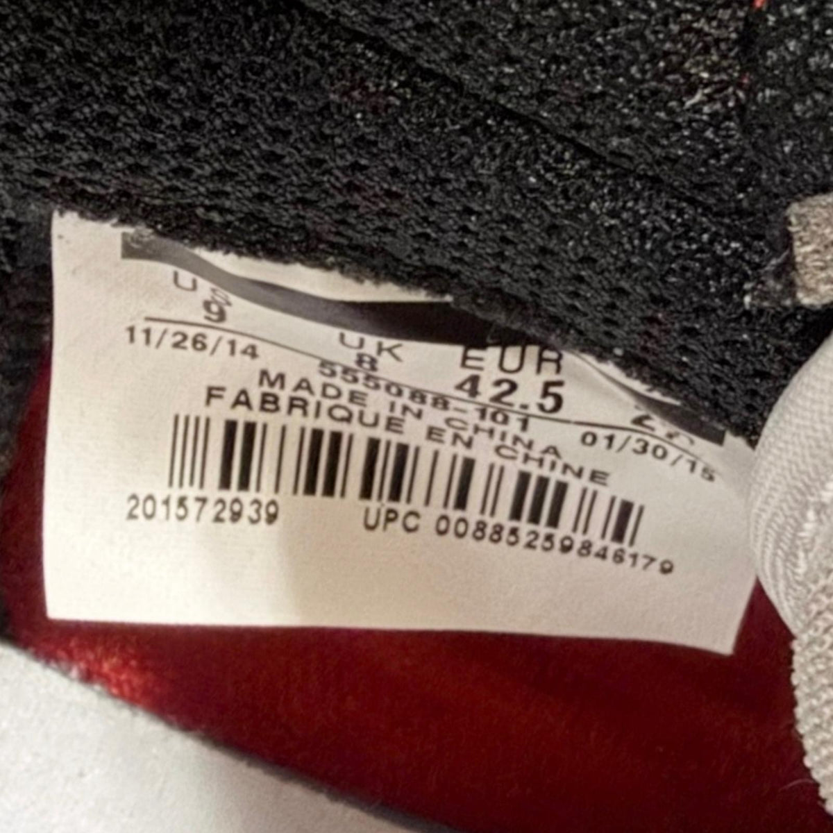 ナイキ AIR JORDAN 1 RETRO HIGH OG CHICAGO 2015 ハイカットスニーカー レッド 27 メンズ