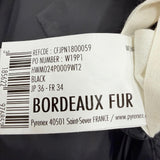 ピレネックス BORDEAUX ラクーンファー・フード付 ZIP UP ダウンコート ブラック 36 レディース
