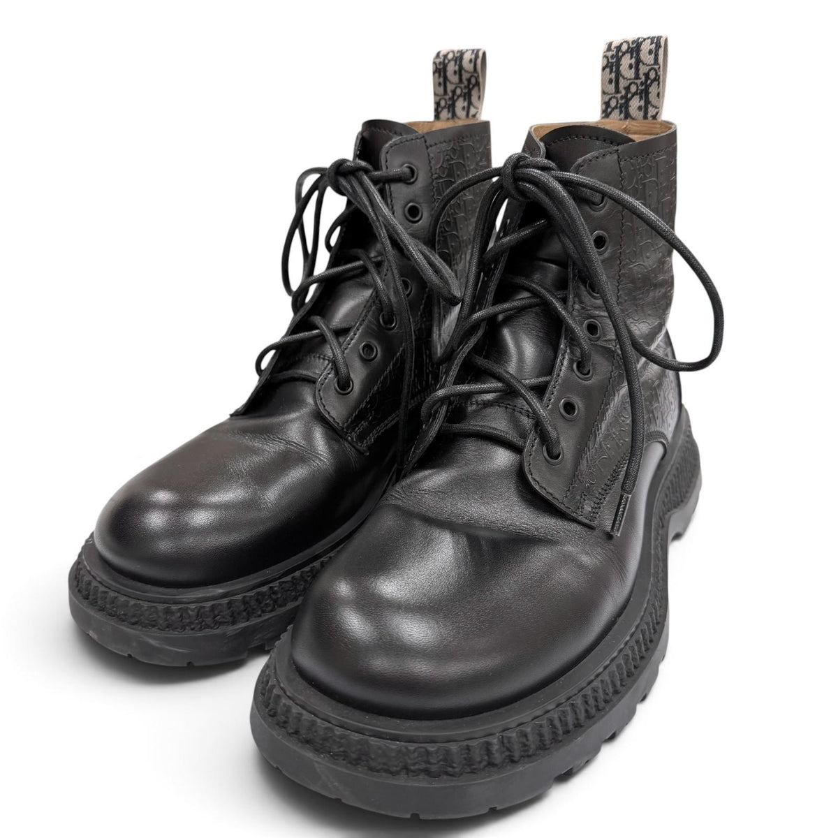 ディオール オム BUFFALO LACE-UP BOOTS オブリーク レースアップ ブーツ ブラック 41 メンズ