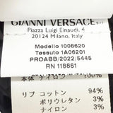 ヴェルサーチ グレカ ロゴ総柄 中綿入り ボンバージャケット ネイビー 46 メンズ