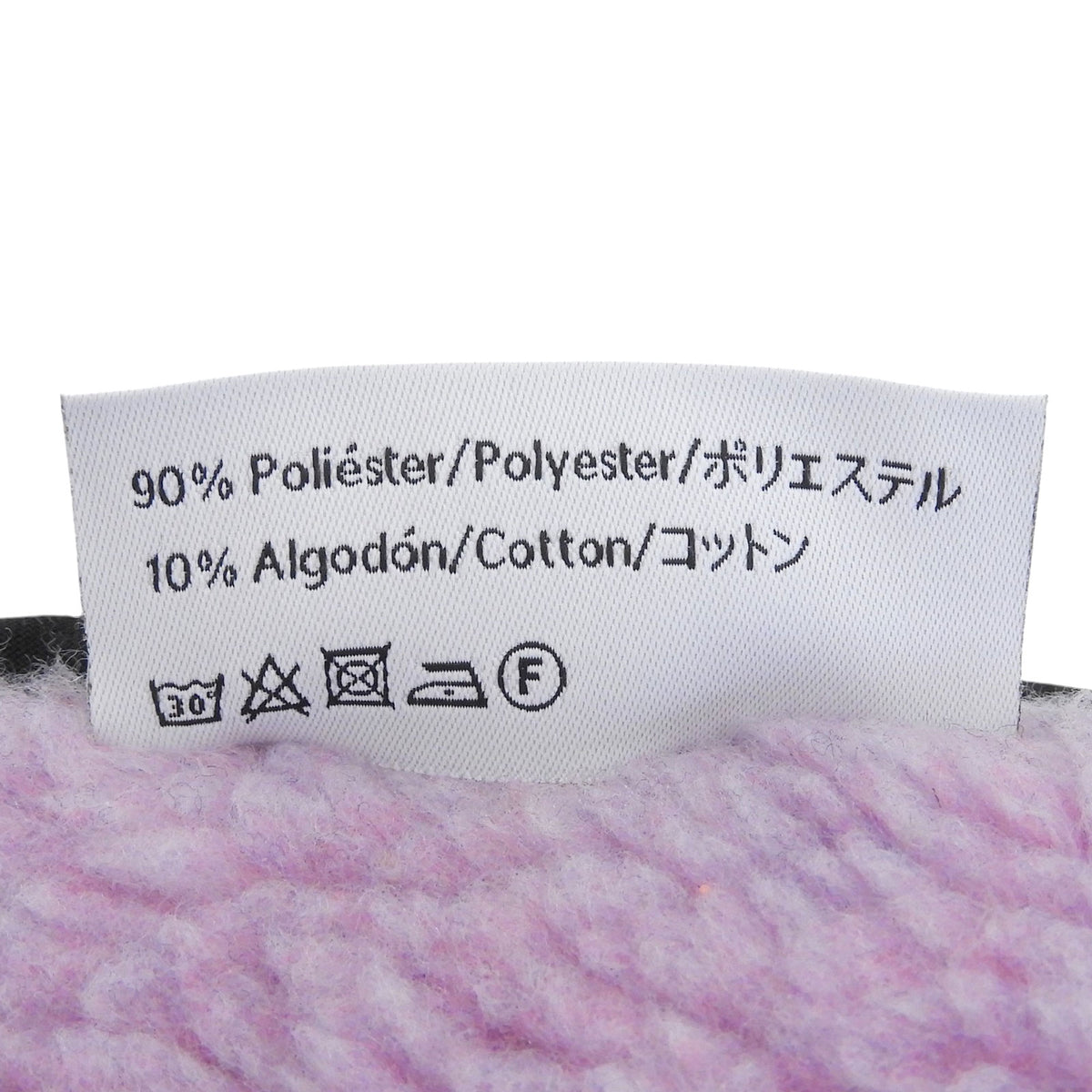 ロエベ ロゴ刺繡パッチ カラーブロック ボア マフラー ライトブルー レディース
