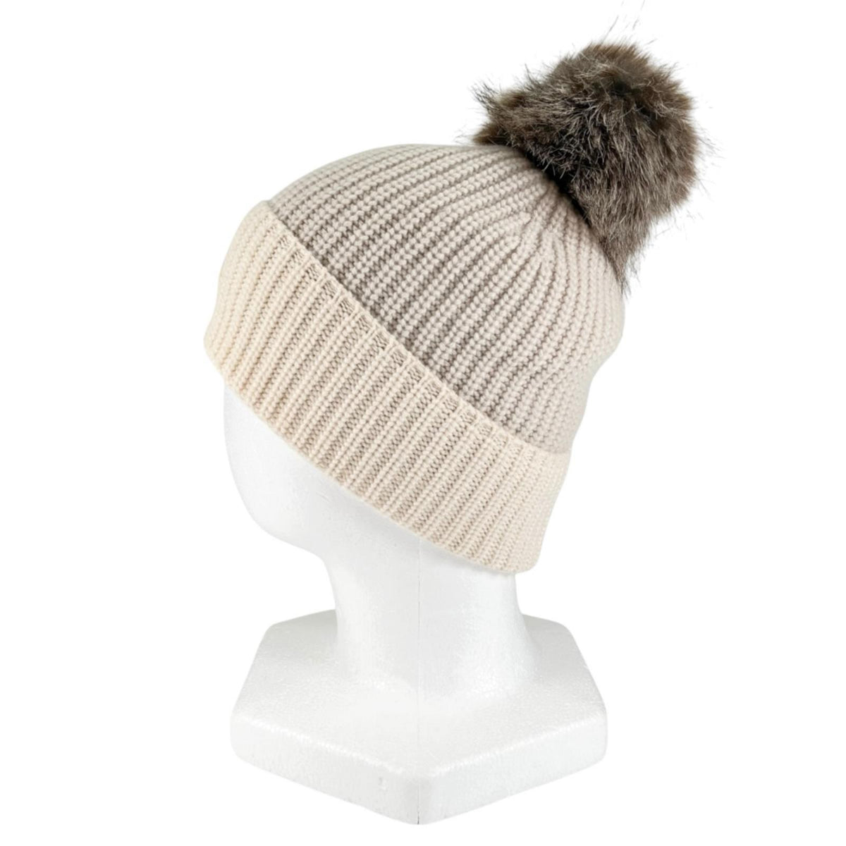 モンクレール BERRETTO TRICOT ポンポン ニット帽 ニットキャップ アイボリー レディース