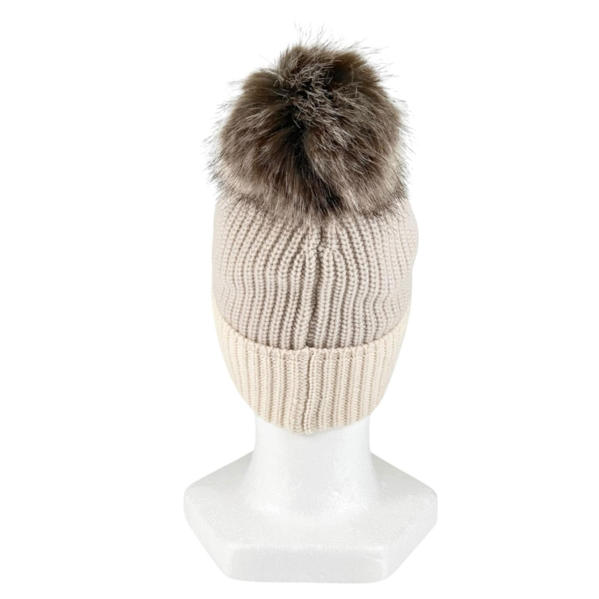 モンクレール BERRETTO TRICOT ポンポン ニット帽 ニットキャップ アイボリー レディース