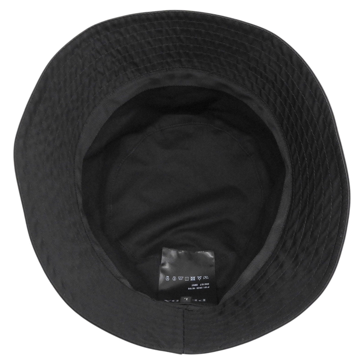 プラダ Re-Nylon バケットハット ラバーロゴワッペン ハット ブラック L メンズ