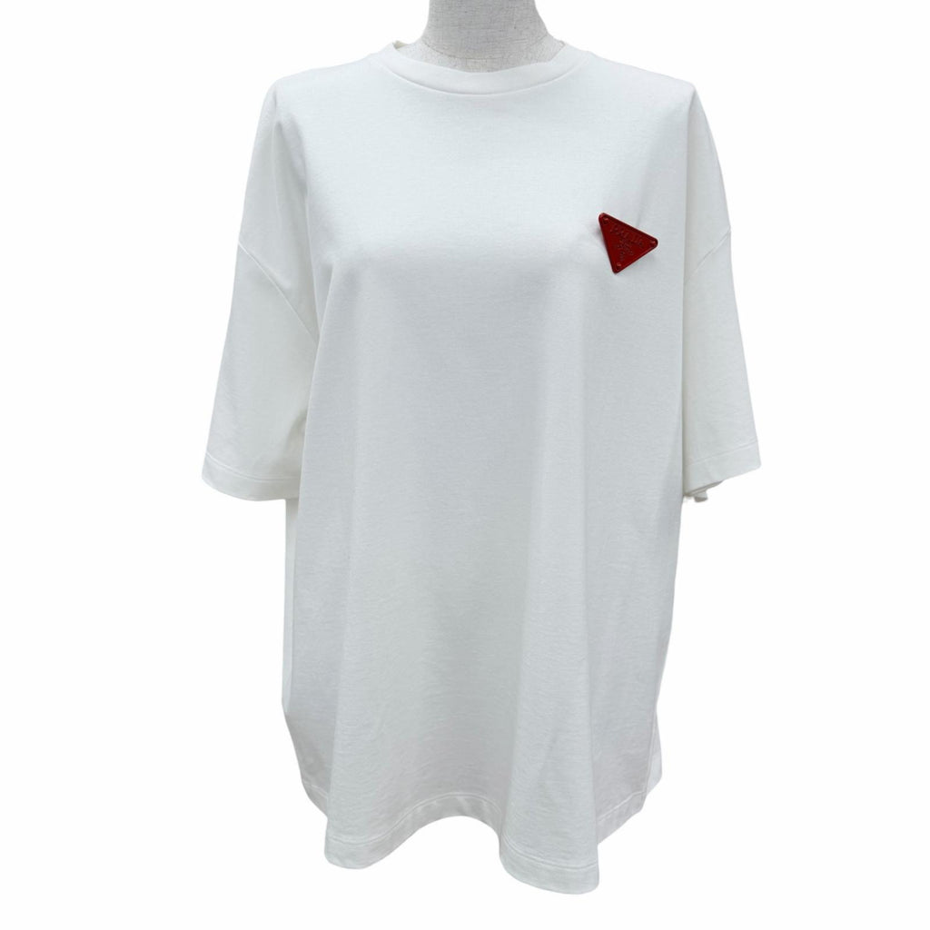 プラダ トライアングルロゴ 半袖Ｔシャツ ホワイト S レディース 未使用品