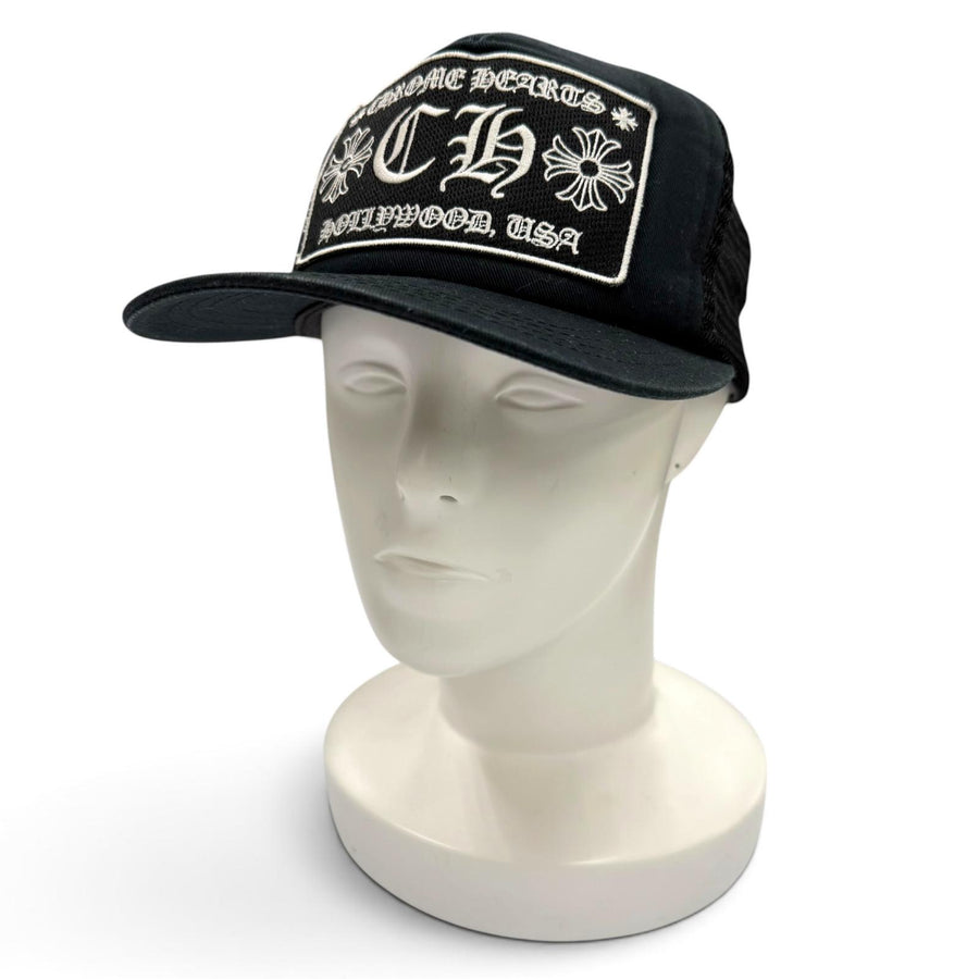 クロムハーツ TRUCKER CAP CHパッチ メッシュ 帽子 トラッカー キャップ ブラック メンズ