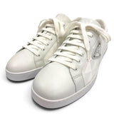 プラダ Re-Nylon トライアングルロゴ 三角プレート ローカットスニーカー ホワイト 7.5 メンズ