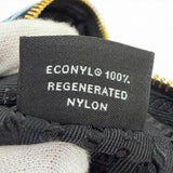 プラダ トライアングルロゴ Re-Nylon サーフプリント リストレット付 化粧ポーチ ブルー レディース