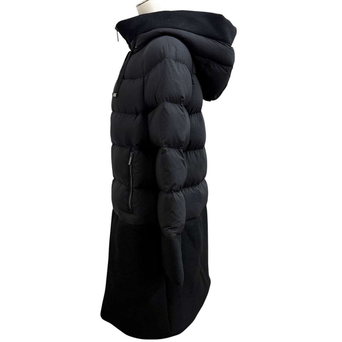 ムーレー NOREYA-S3 フード付 切替デザイン ZIP UP ダウンコート ブラック 44 レディース