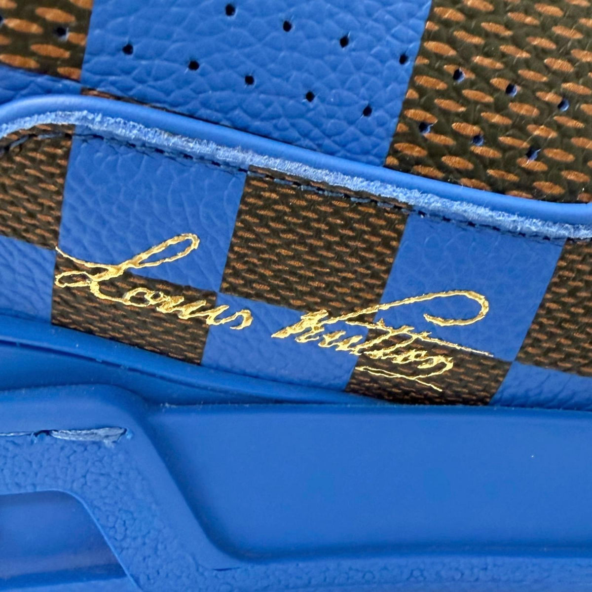 ルイヴィトン LV トレイナーライン ダミエ ローカットスニーカー ブルー 6 メンズ