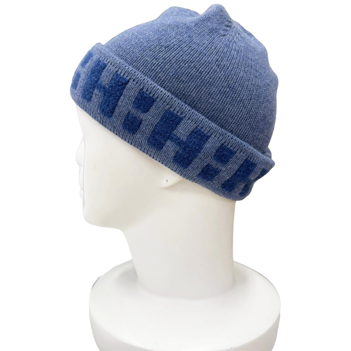 エルメス BONNET RAJASTAN マルジェラ期 Hロゴ ビーニー ニットキャップ ブルー ME メンズ