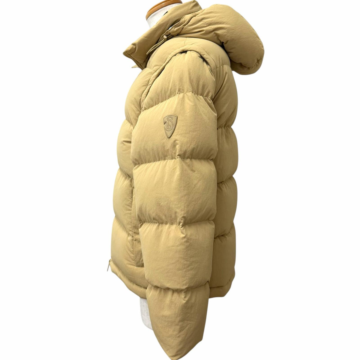 バーバリー 一部ノバチェック柄 2way デタッチャブルスリーブ ダウンジャケット ベージュ S メンズ