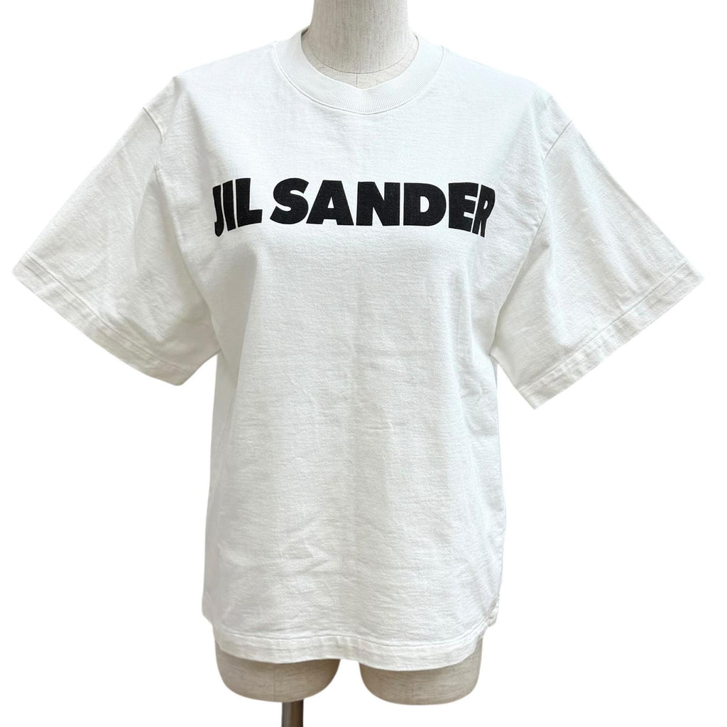 ジルサンダー オーバーサイズ ロゴデザイン 半袖Ｔシャツ ホワイト XS レディース